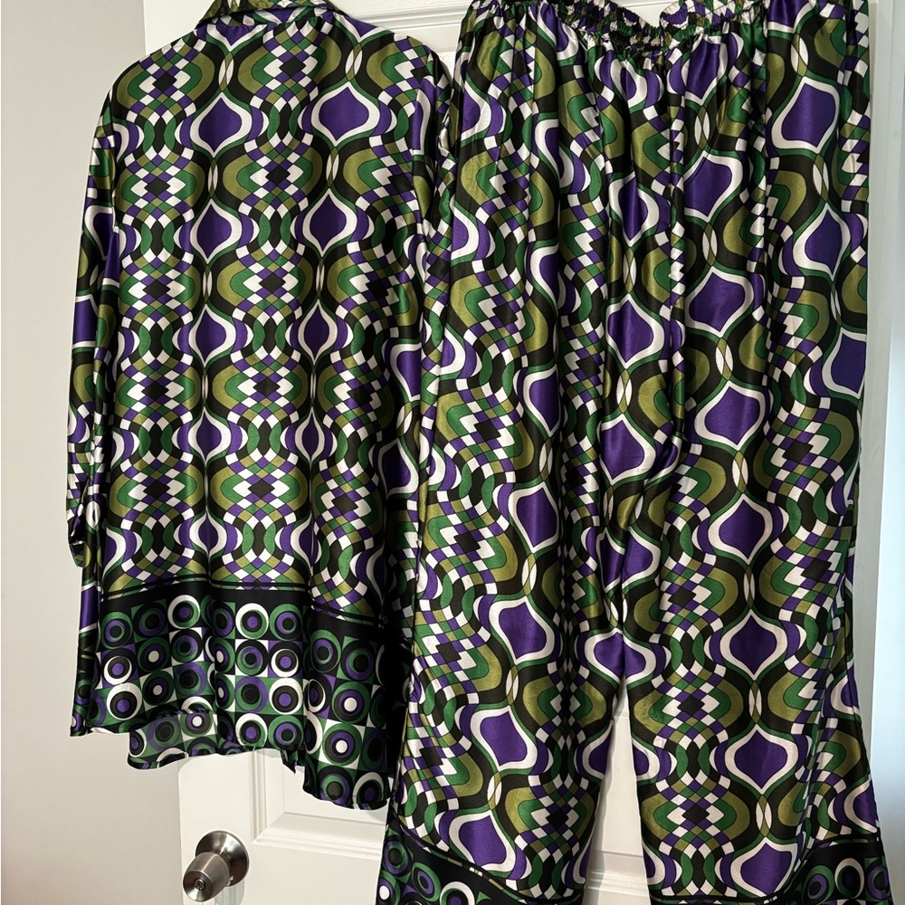 Stylish Green and Purple Women's Set